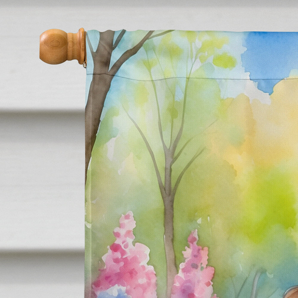 Chocolate Poodle Spring Path House Flag