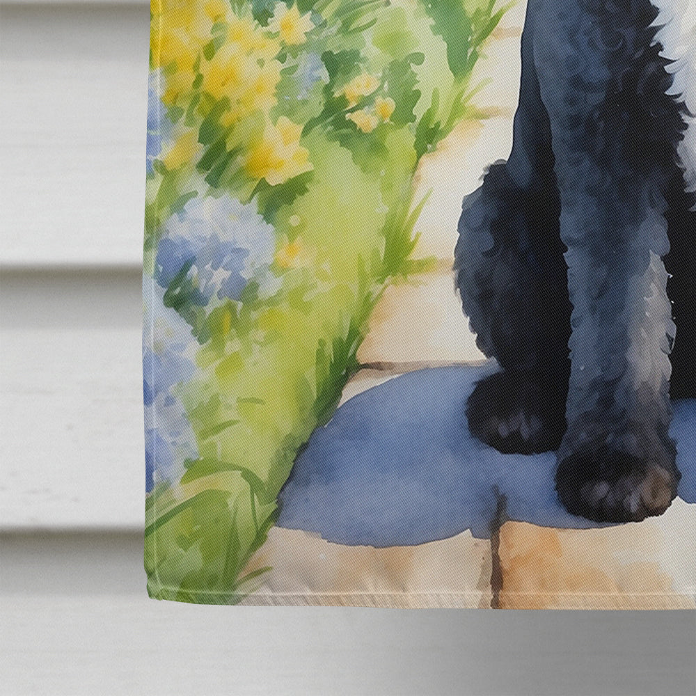 Portuguese Water Dog Spring Path House Flag