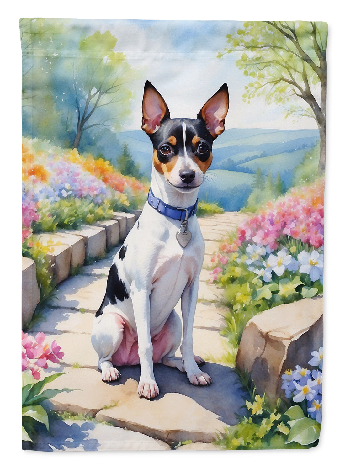 Buy this Rat Terrier Spring Path House Flag