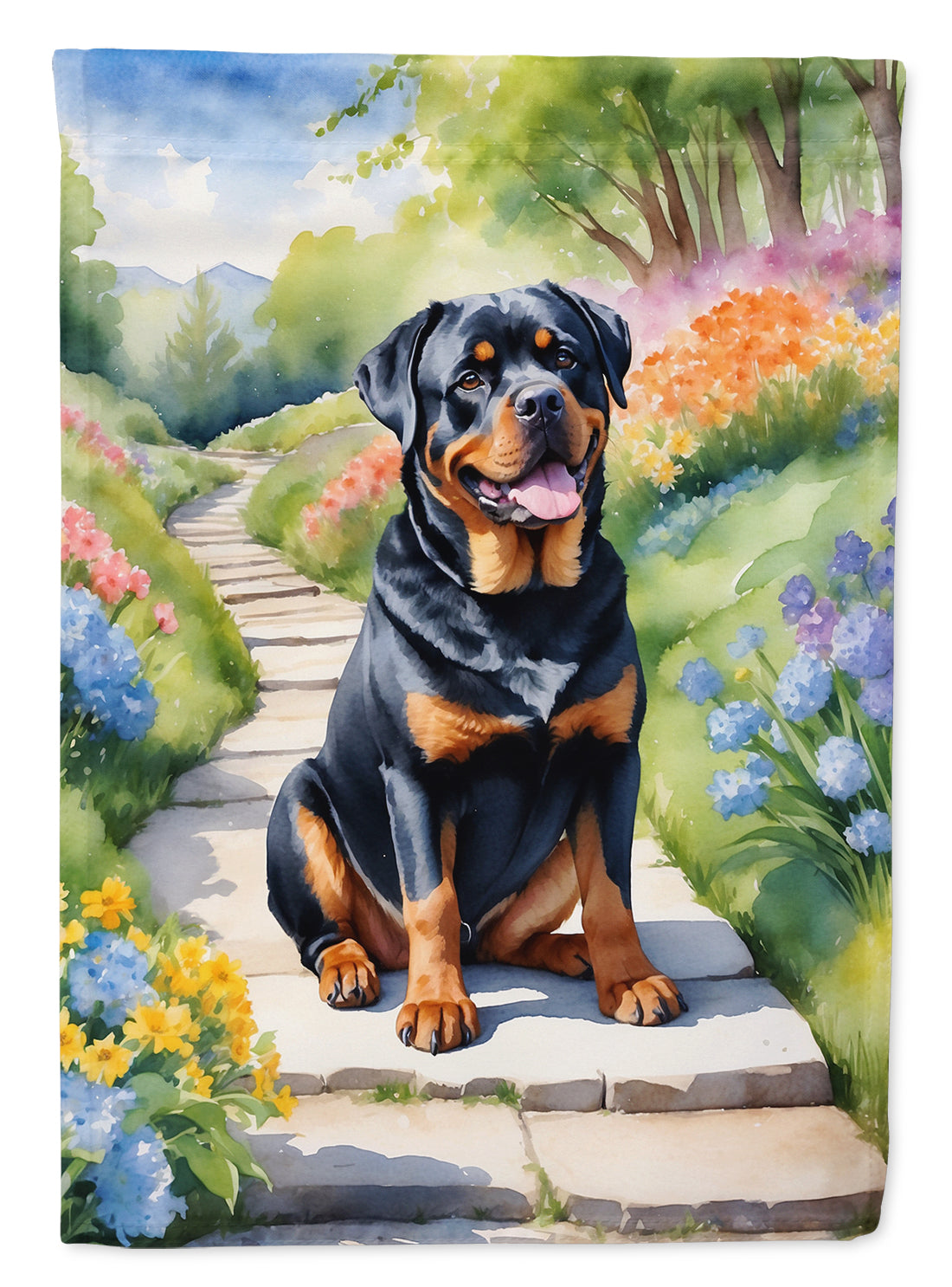 Buy this Rottweiler Spring Path House Flag