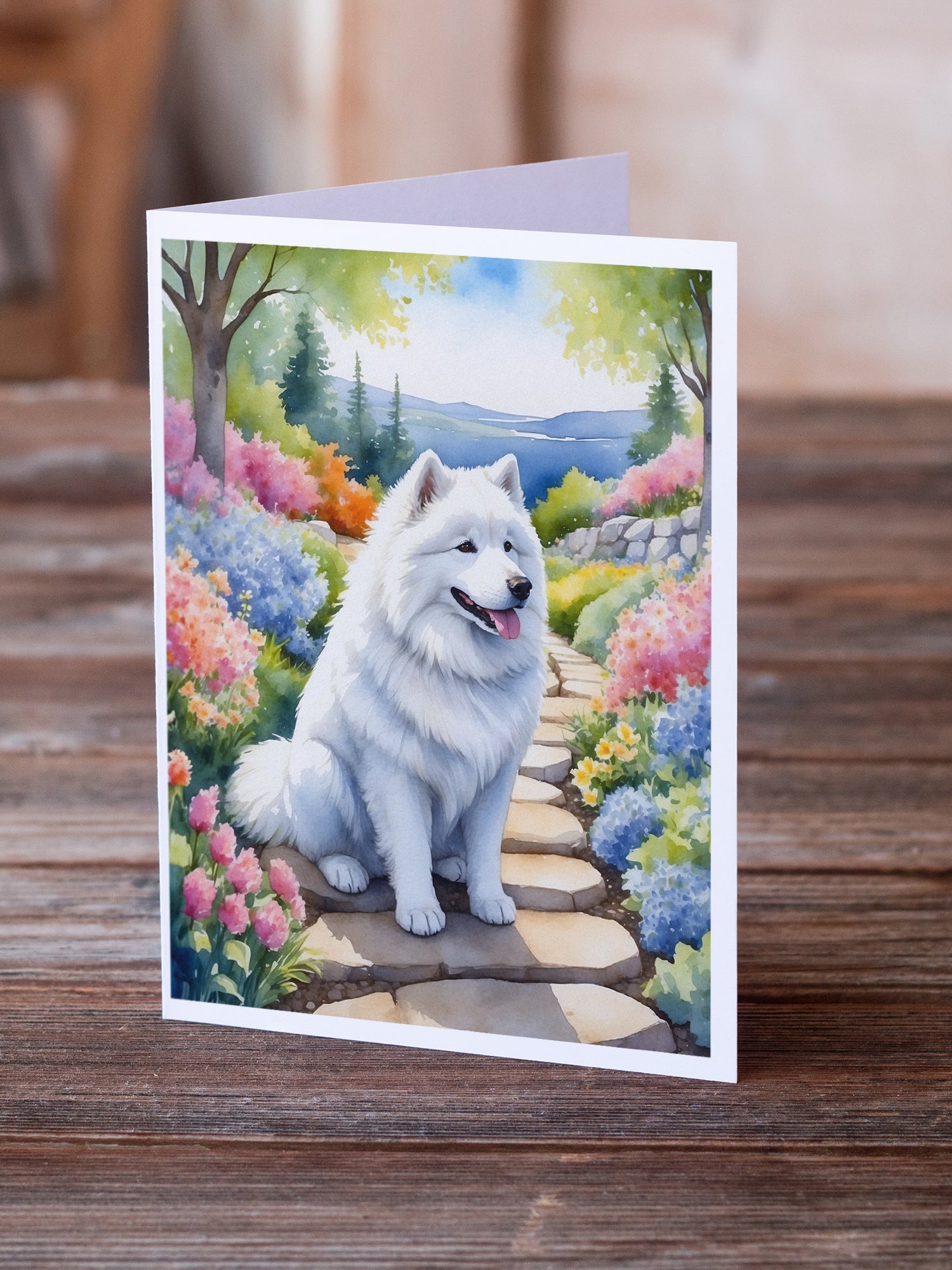 Buy this Samoyed Spring Path Greeting Cards Pack of 8
