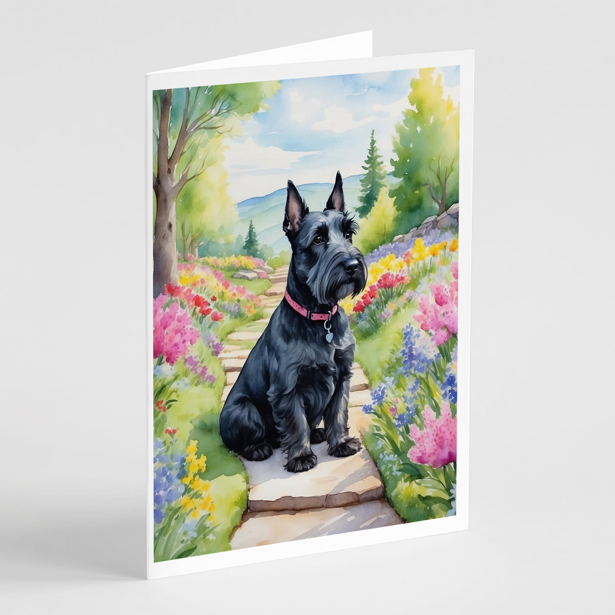 Buy this Scottish Terrier Spring Path Greeting Cards Pack of 8