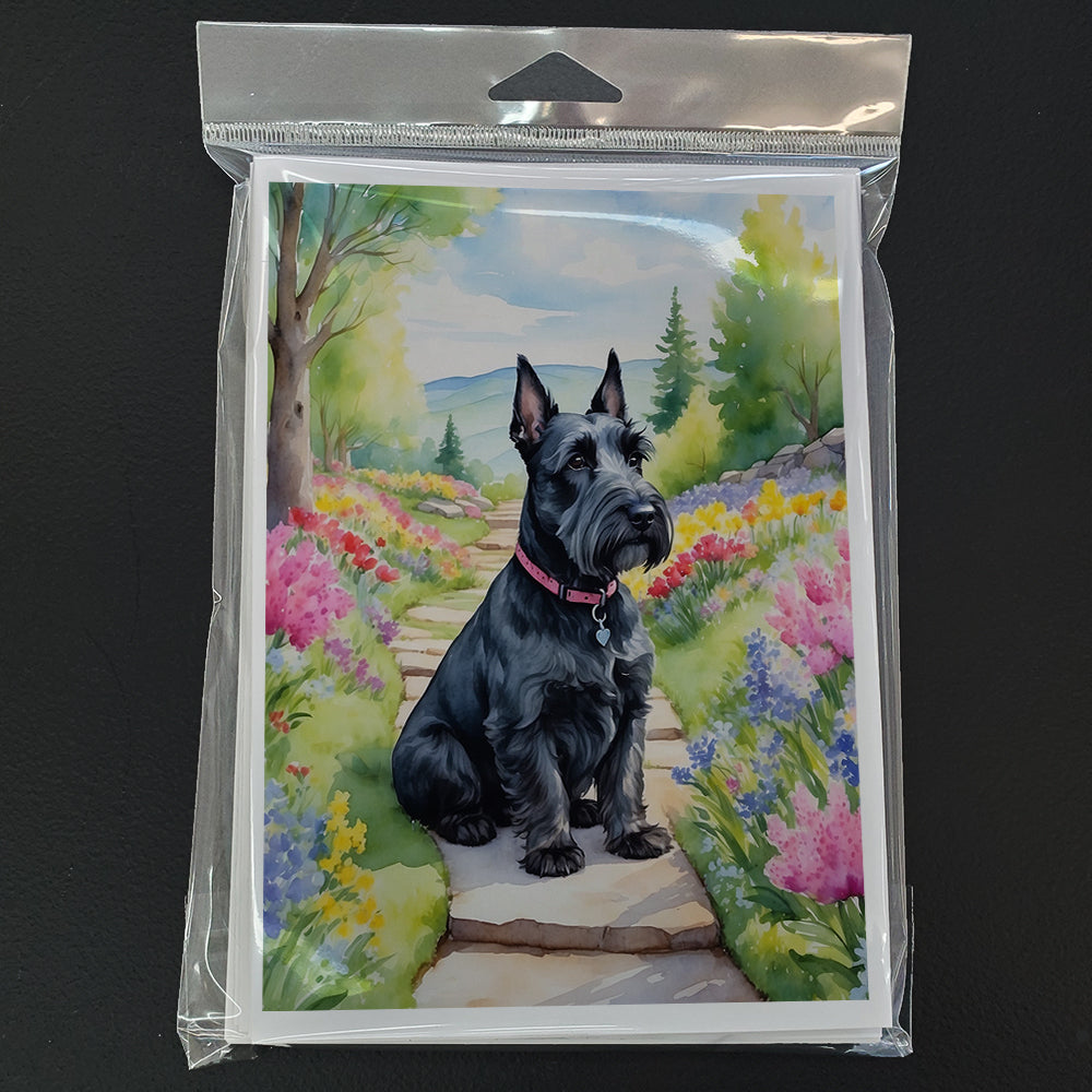 Scottish Terrier Spring Path Greeting Cards Pack of 8