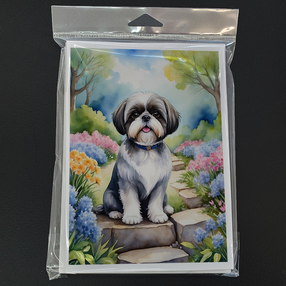 Shih Tzu Spring Path Greeting Cards Pack of 8