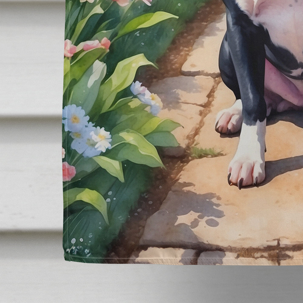 Staffordshire Bull Terrier Spring Path House Flag