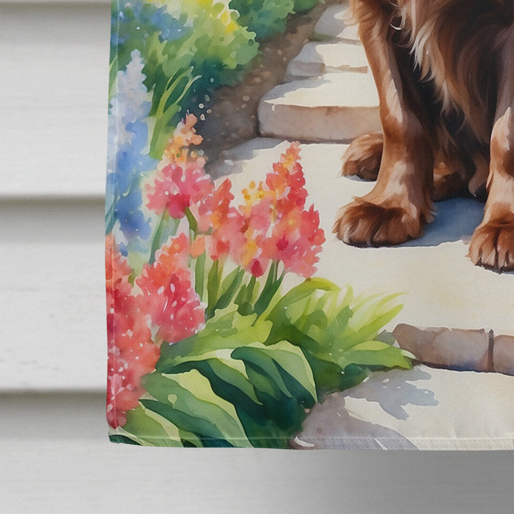Sussex Spaniel Spring Path House Flag
