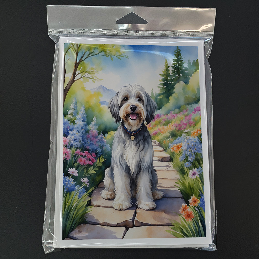 Tibetan Terrier Spring Path Greeting Cards Pack of 8