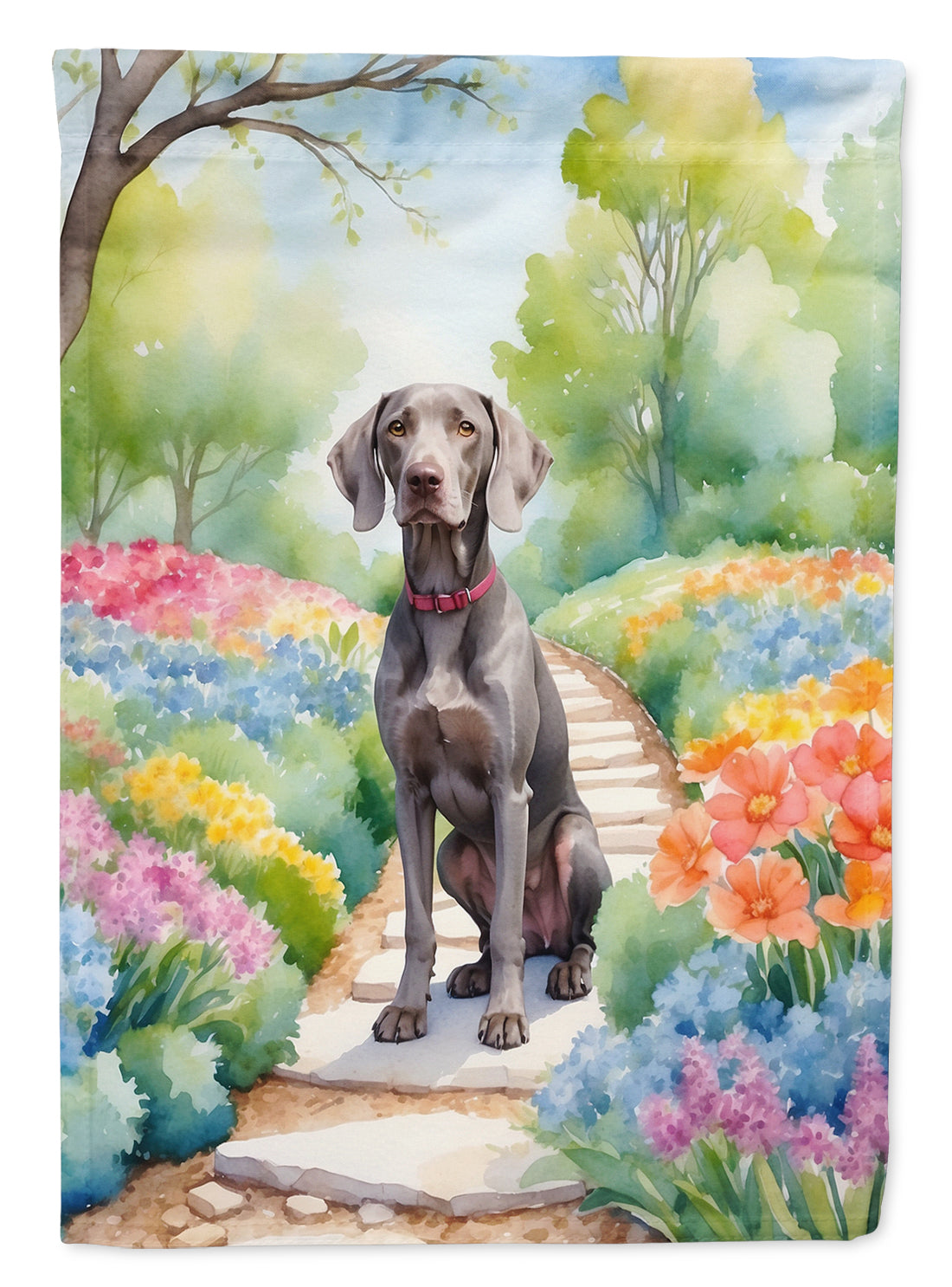 Buy this Weimaraner Spring Path House Flag