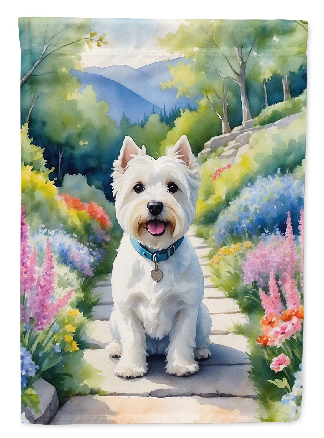 Buy this Westie Spring Path House Flag