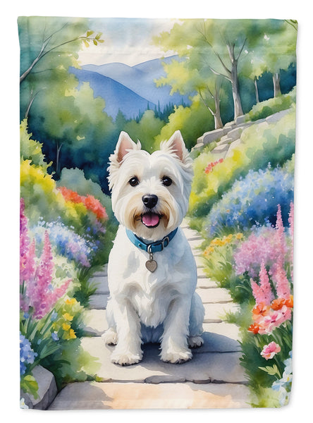 Buy this Westie Spring Path House Flag