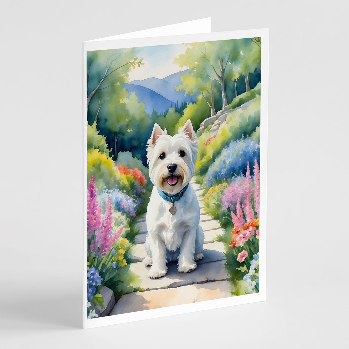 Buy this Westie Spring Path Greeting Cards Pack of 8