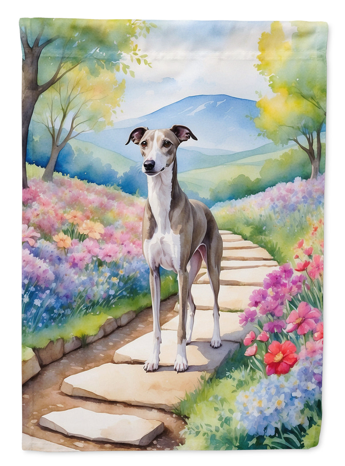 Buy this Whippet Spring Path House Flag