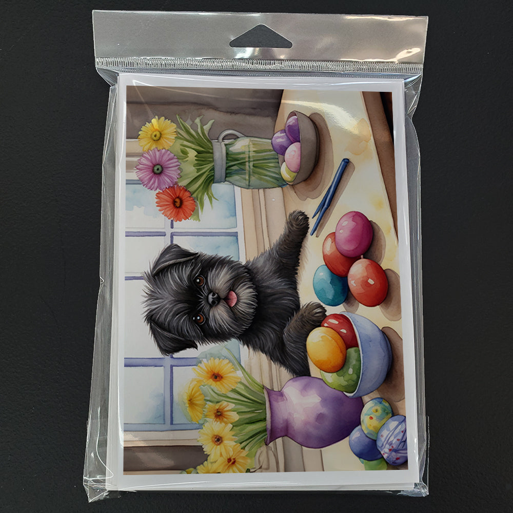 Decorating Easter Affenpinscher Greeting Cards Pack of 8