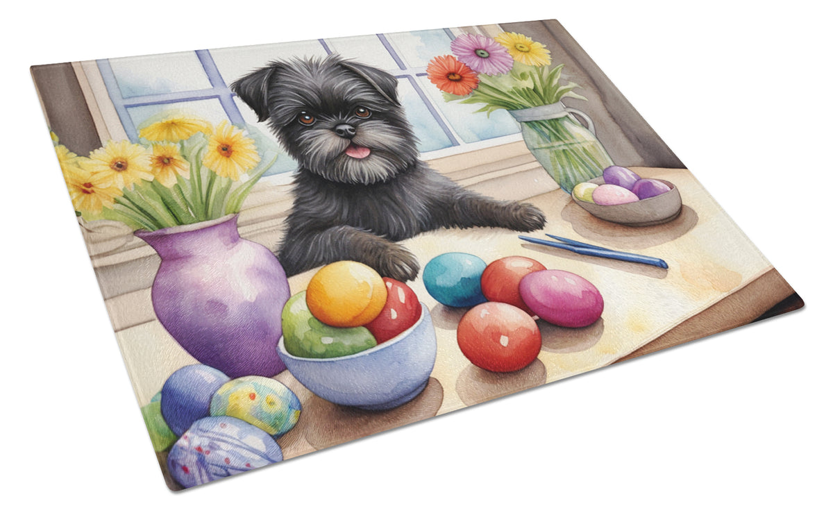 Buy this Decorating Easter Affenpinscher Glass Cutting Board