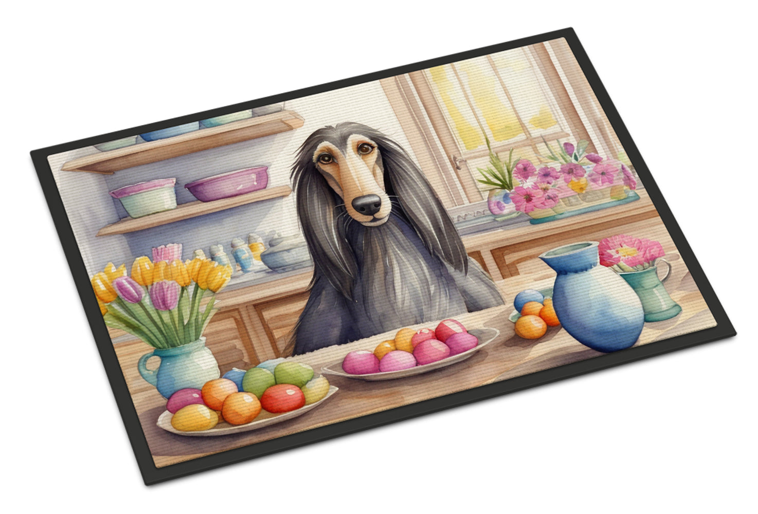 Buy this Decorating Easter Afghan Hound Doormat