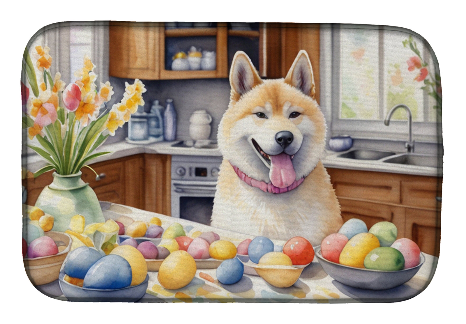 Buy this Decorating Easter Akita Dish Drying Mat