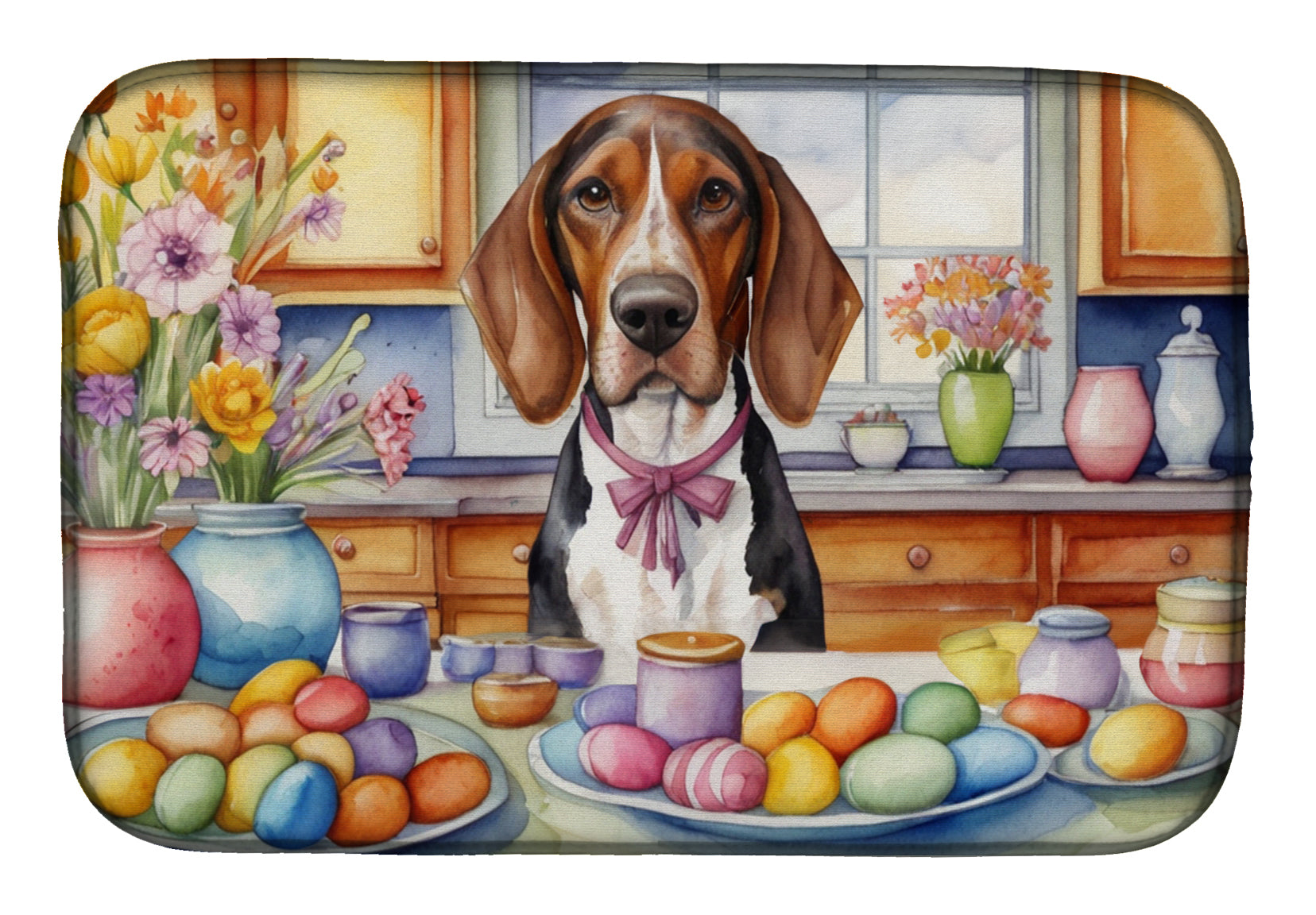 Buy this Decorating Easter American English Coonhound Dish Drying Mat