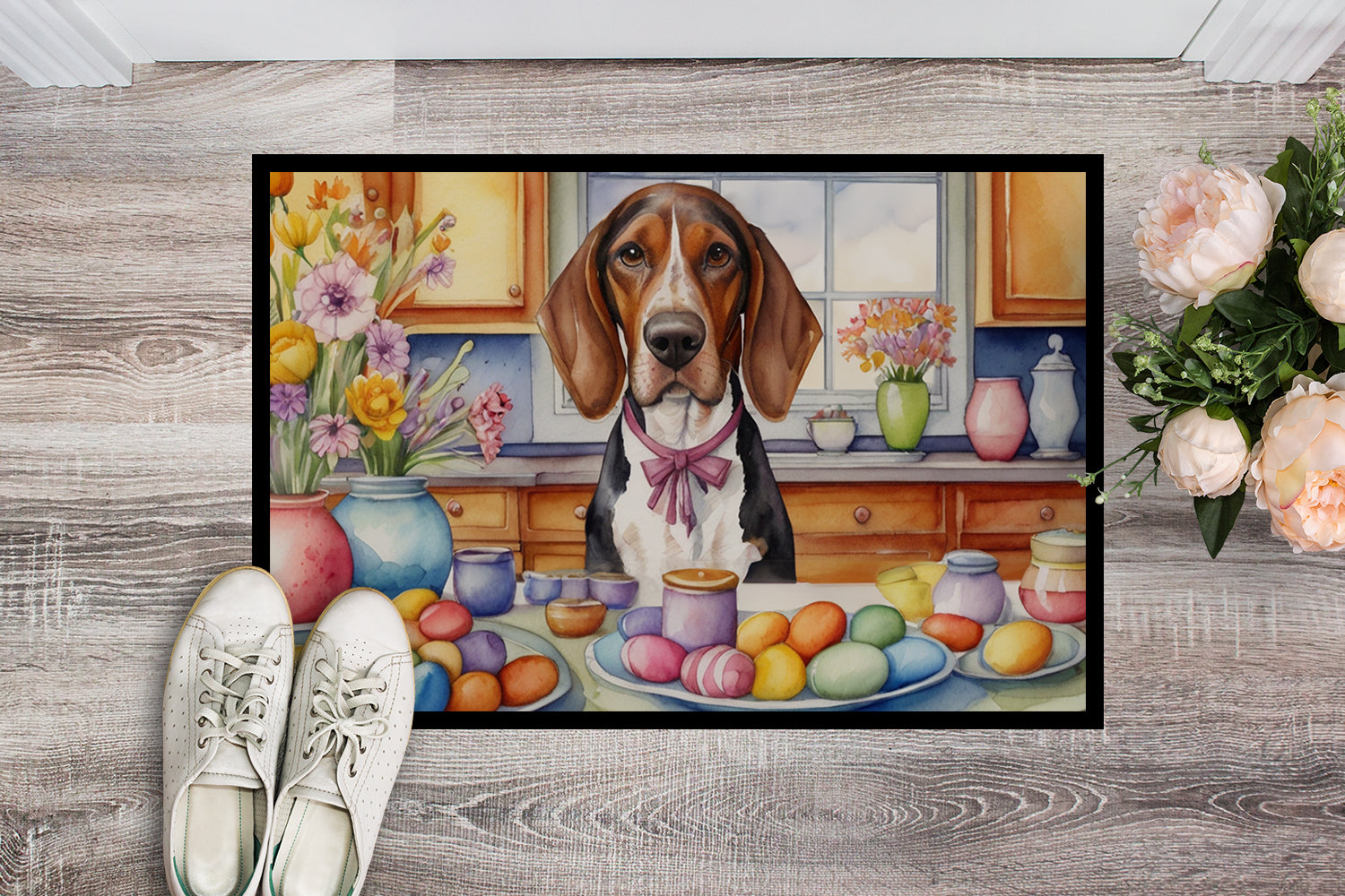 Decorating Easter American English Coonhound Doormat