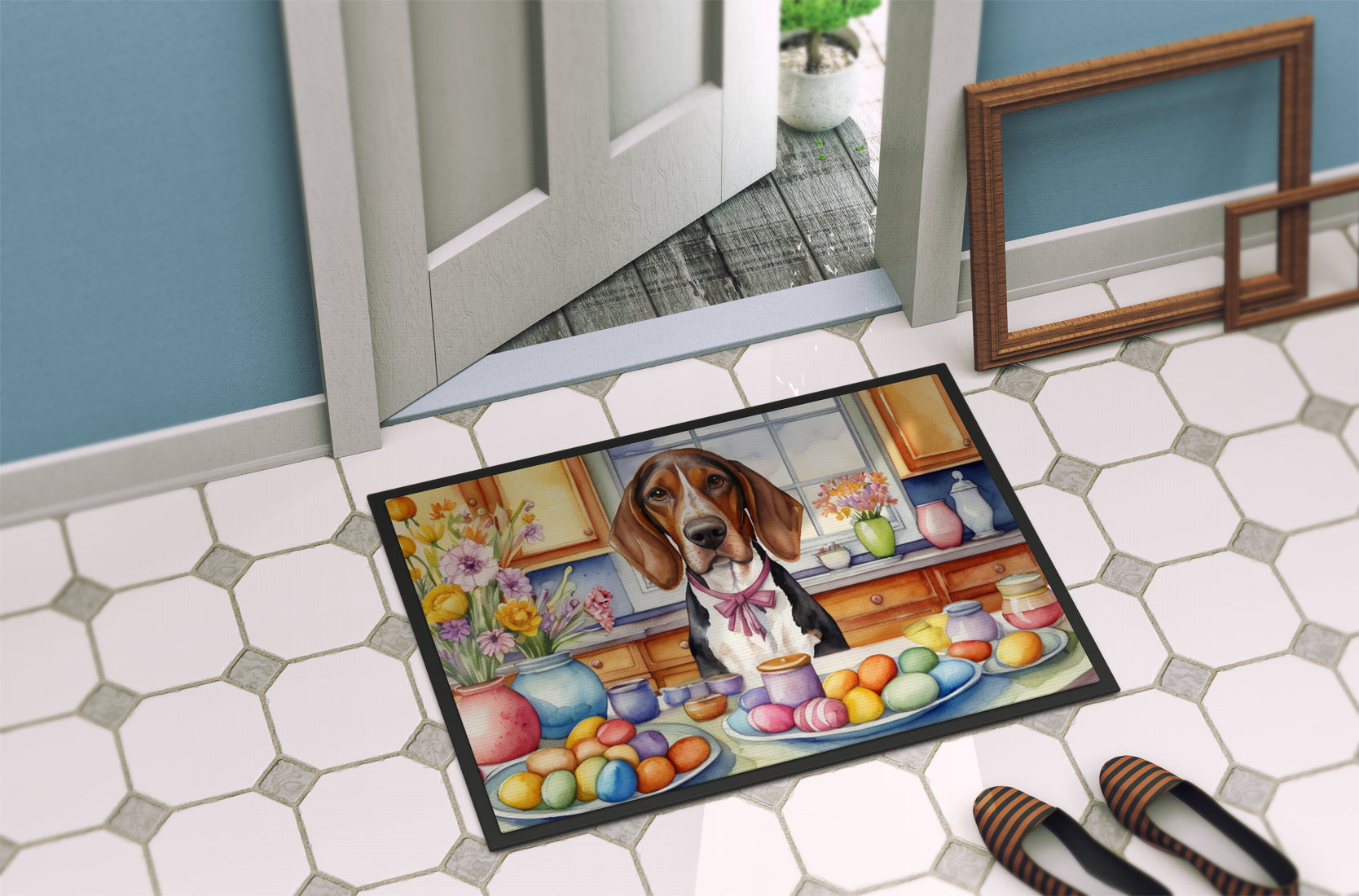 Decorating Easter American English Coonhound Doormat