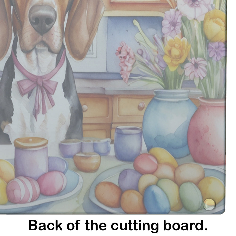 Decorating Easter American English Coonhound Glass Cutting Board