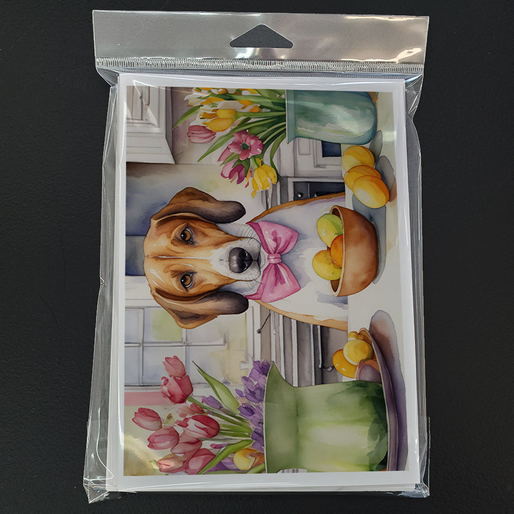 Decorating Easter American Foxhound Greeting Cards Pack of 8