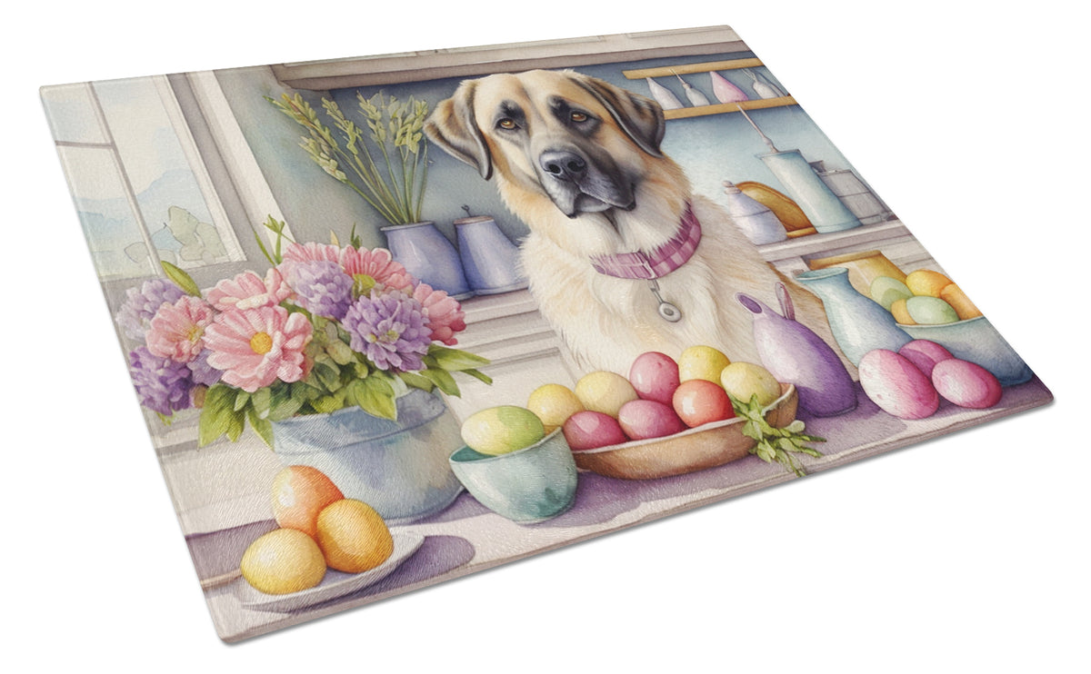 Buy this Decorating Easter Anatolian Shepherd Dog Glass Cutting Board