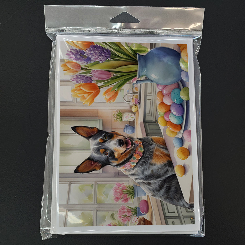 Decorating Easter Australian Cattle Dog Greeting Cards Pack of 8
