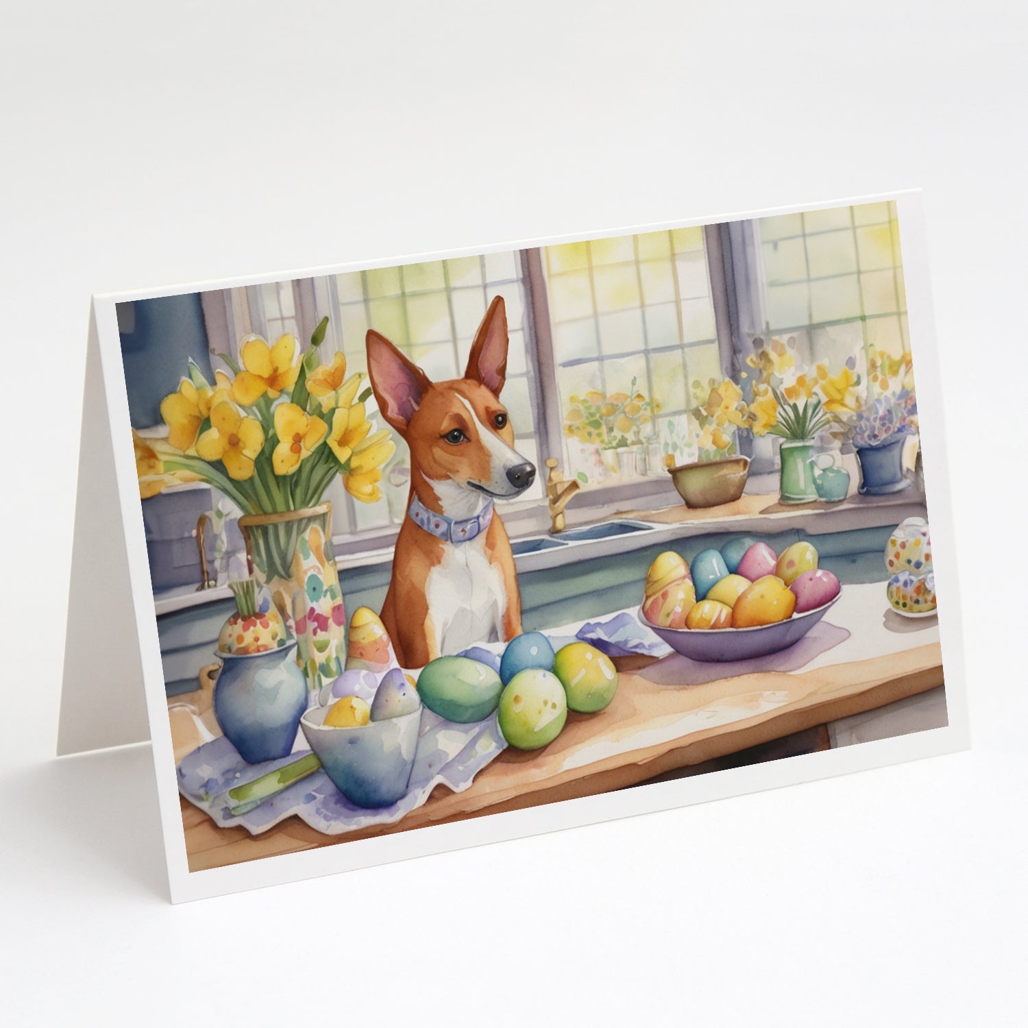 Buy this Decorating Easter Basenji Greeting Cards Pack of 8