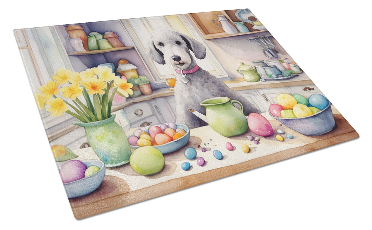 Buy this Decorating Easter Bedlington Terrier Glass Cutting Board