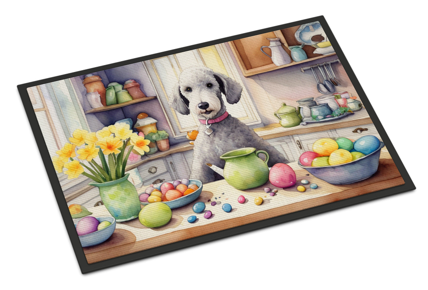 Buy this Decorating Easter Bedlington Terrier Doormat