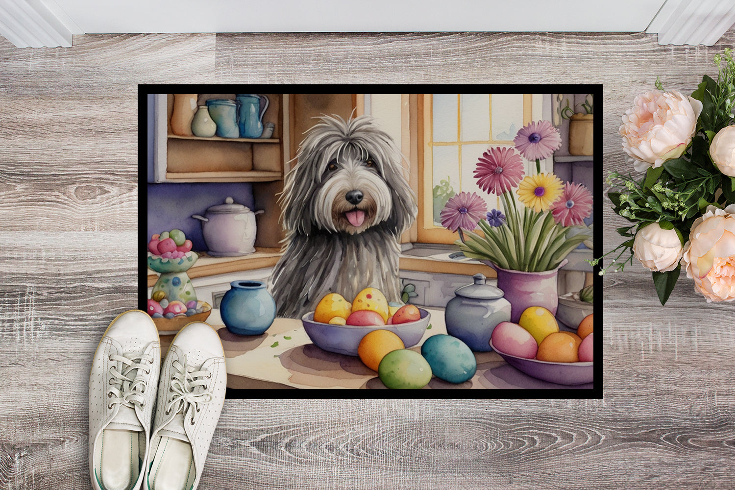 Buy this Decorating Easter Bergamasco Sheepdog Doormat