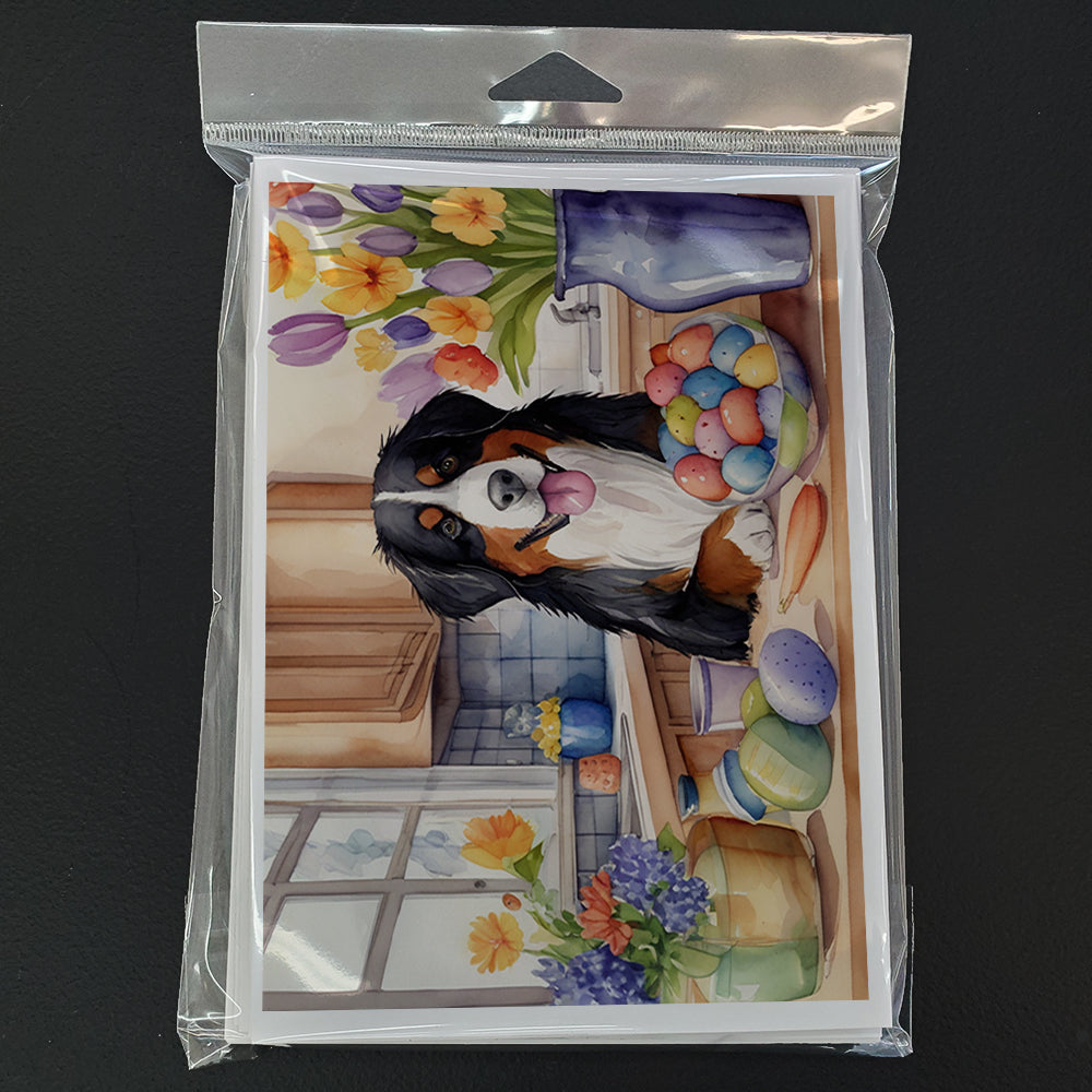 Decorating Easter Bernese Mountain Dog Greeting Cards Pack of 8
