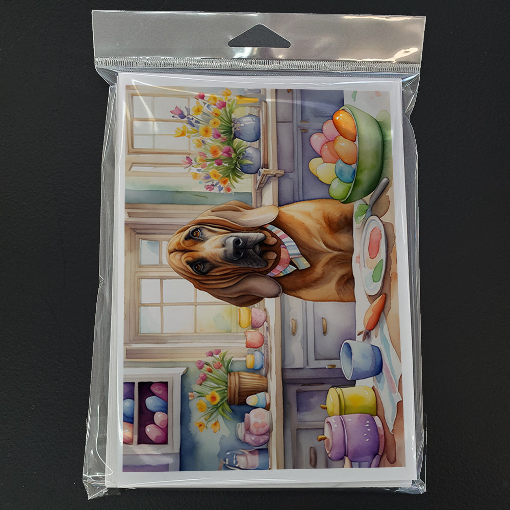 Decorating Easter Bloodhound Greeting Cards Pack of 8