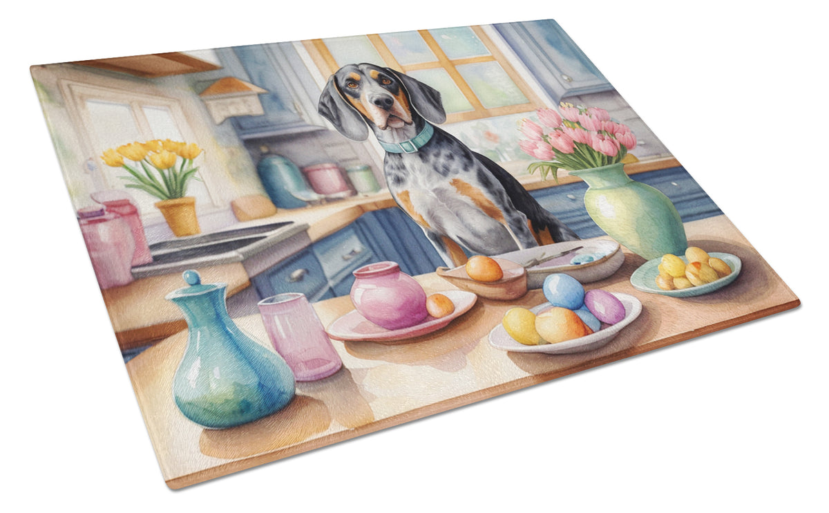 Buy this Decorating Easter Bluetick Coonhound Glass Cutting Board