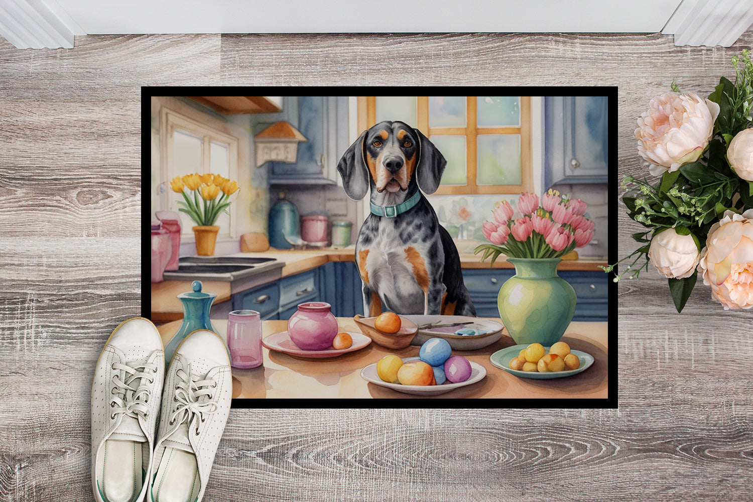 Buy this Decorating Easter Bluetick Coonhound Doormat