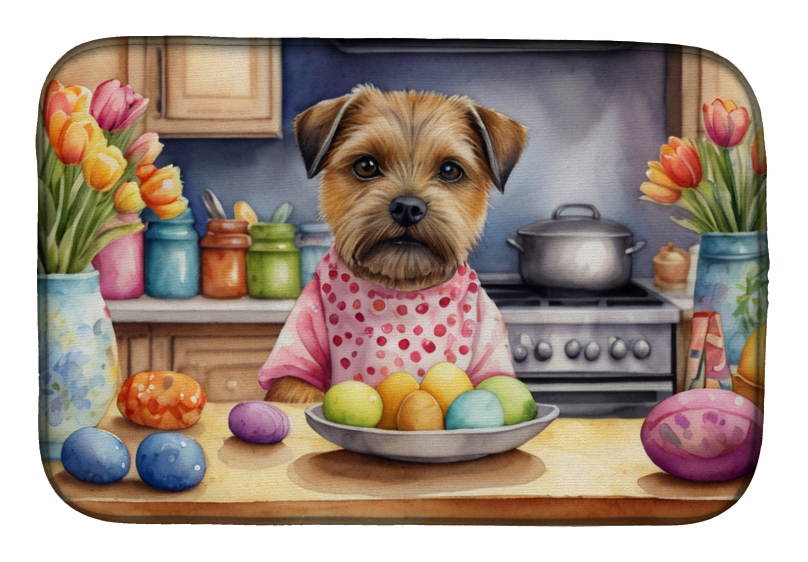 Buy this Decorating Easter Border Terrier Dish Drying Mat
