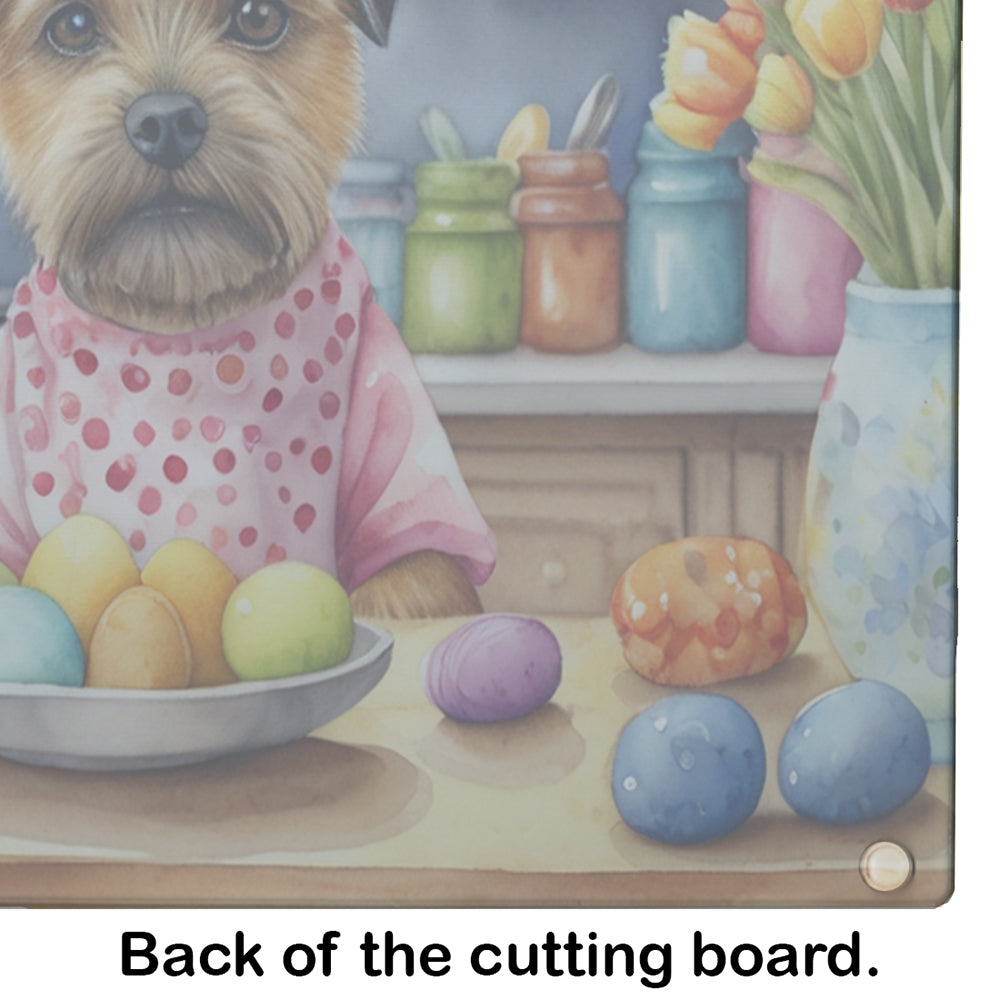 Decorating Easter Border Terrier Glass Cutting Board