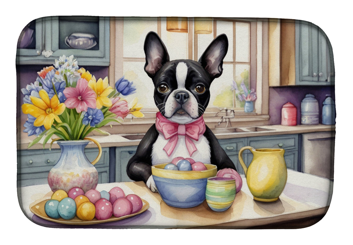 Buy this Decorating Easter Boston Terrier Dish Drying Mat