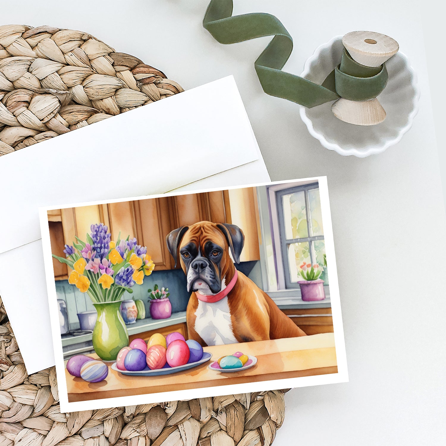 Decorating Easter Boxer Greeting Cards Pack of 8