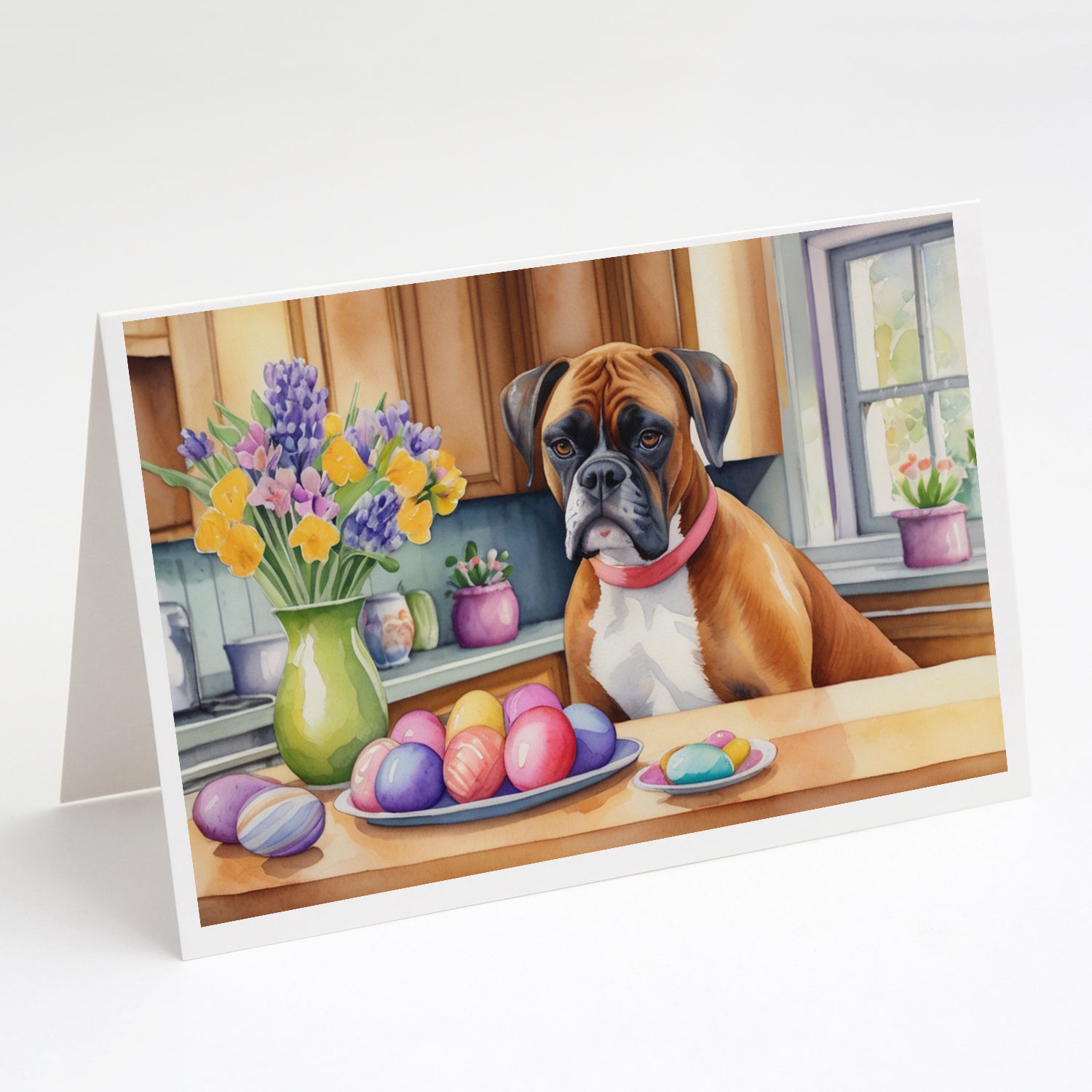 Buy this Decorating Easter Boxer Greeting Cards Pack of 8