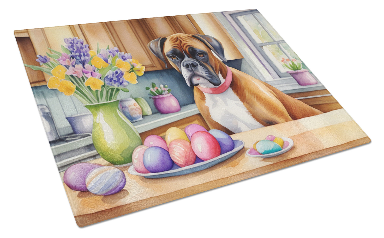 Buy this Decorating Easter Boxer Glass Cutting Board