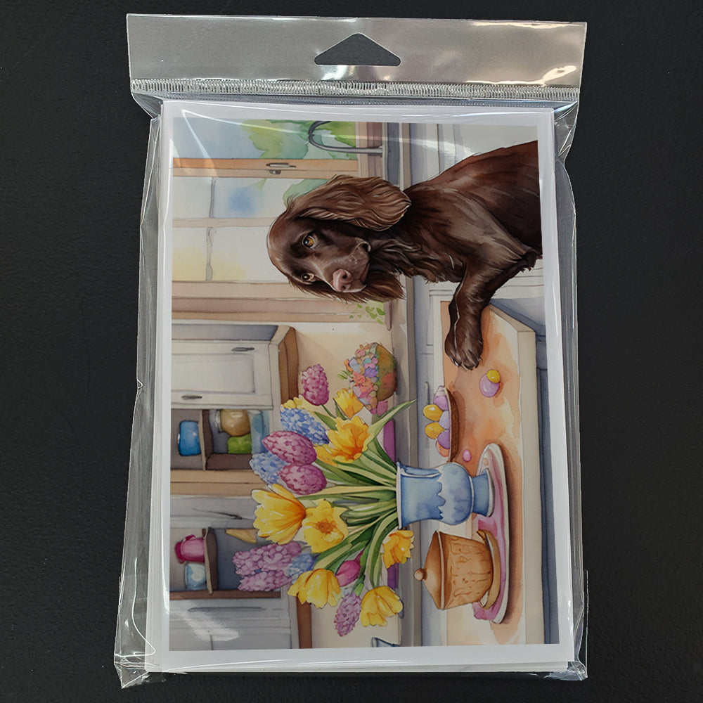 Decorating Easter Boykin Spaniel Greeting Cards Pack of 8
