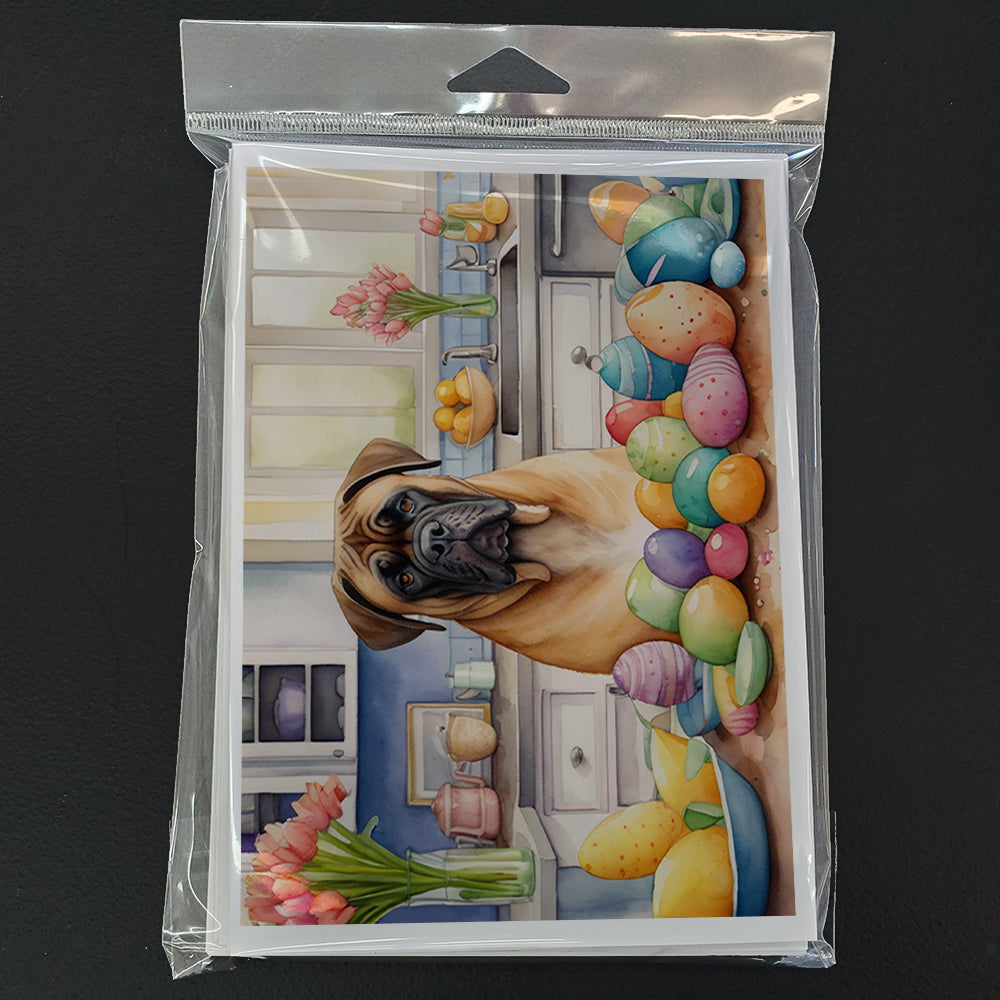 Decorating Easter Bullmastiff Greeting Cards Pack of 8
