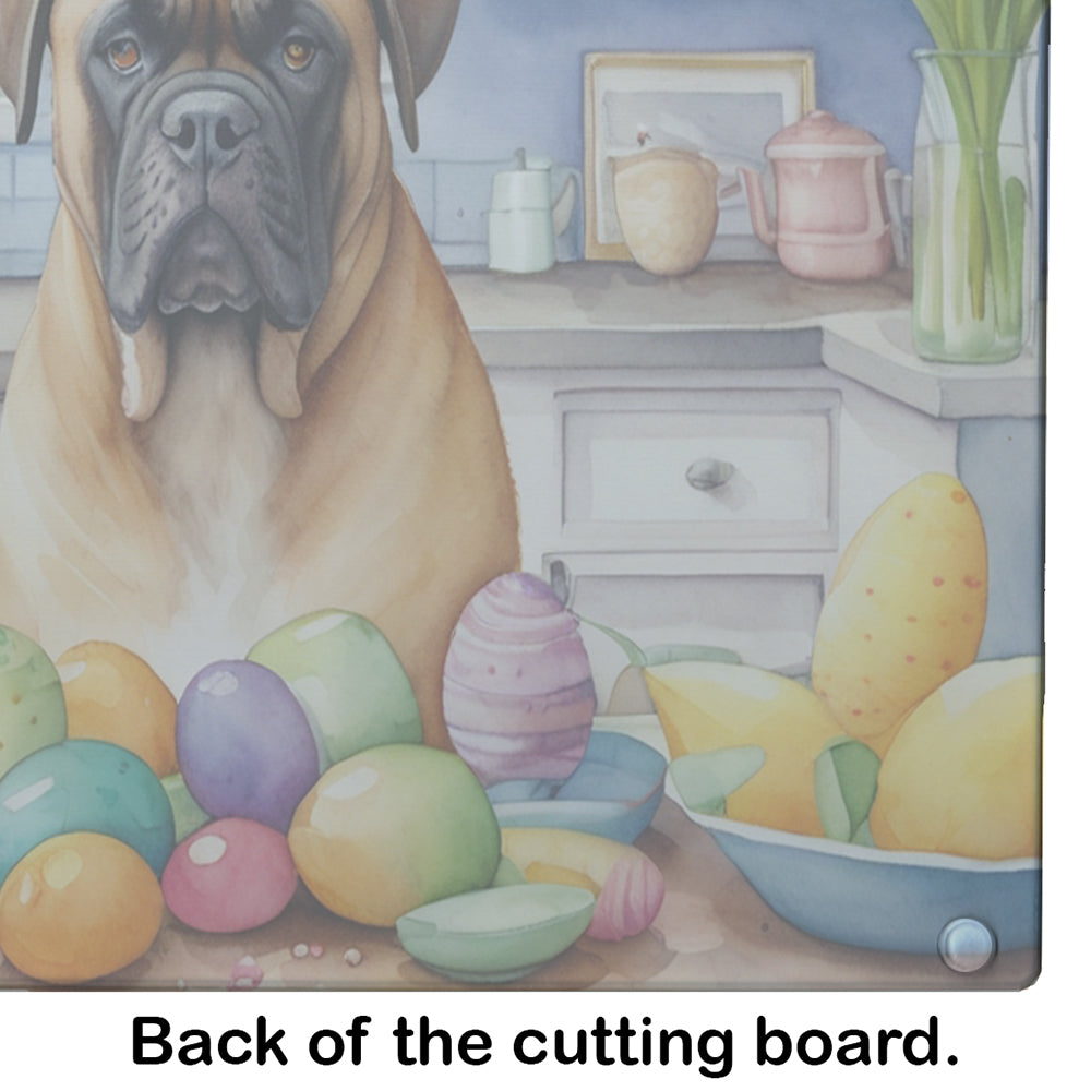 Decorating Easter Bullmastiff Glass Cutting Board