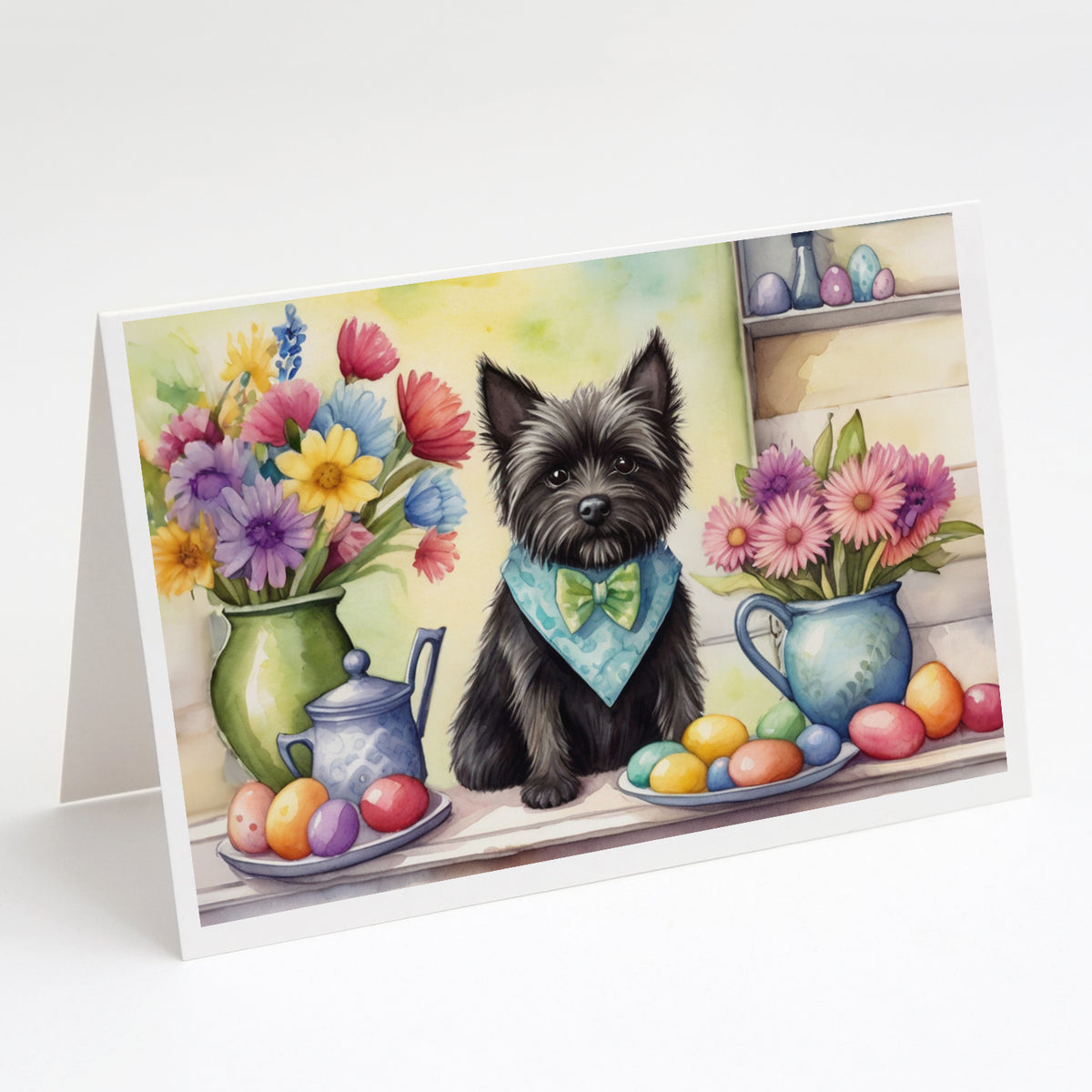 Buy this Decorating Easter Cairn Terrier Greeting Cards Pack of 8