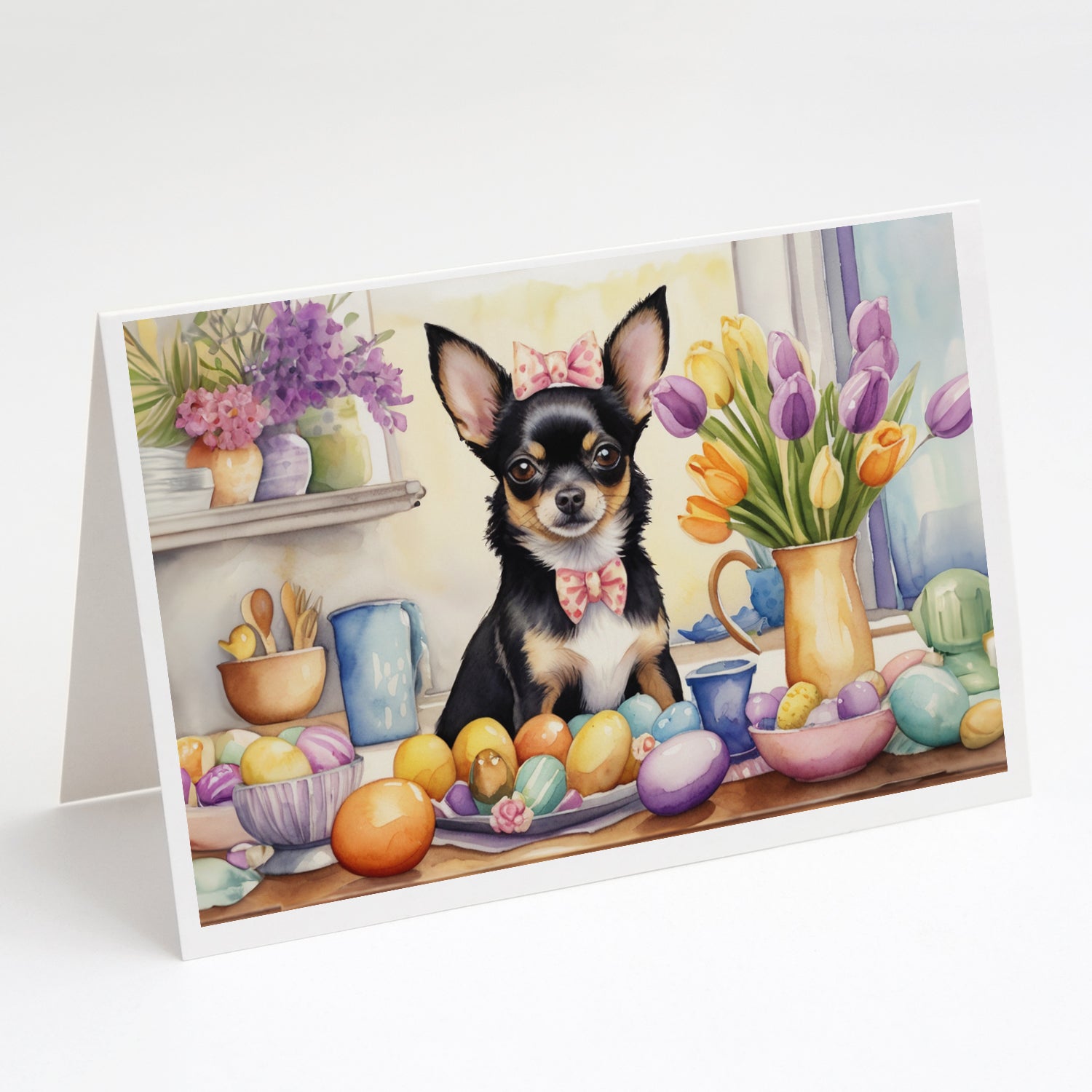 Buy this Decorating Easter Chihuahua Greeting Cards Pack of 8