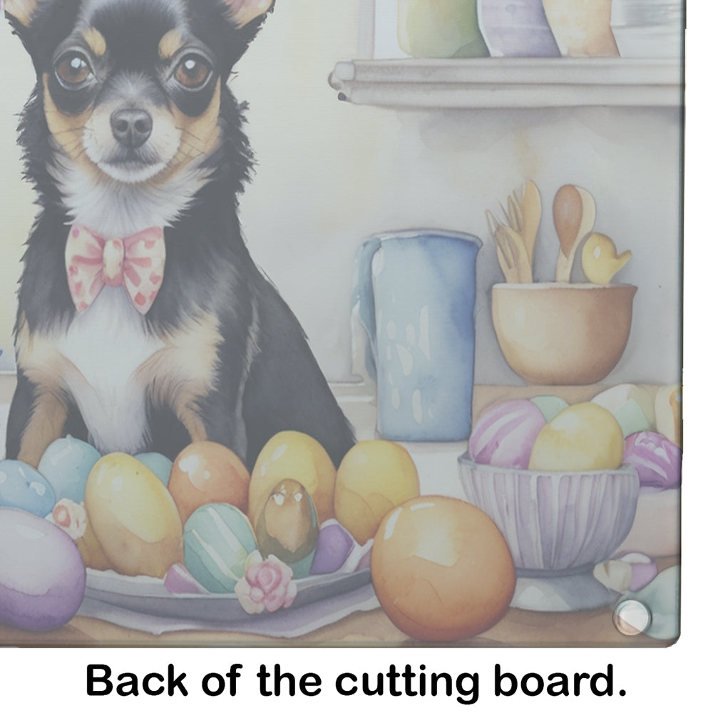 Decorating Easter Chihuahua Glass Cutting Board