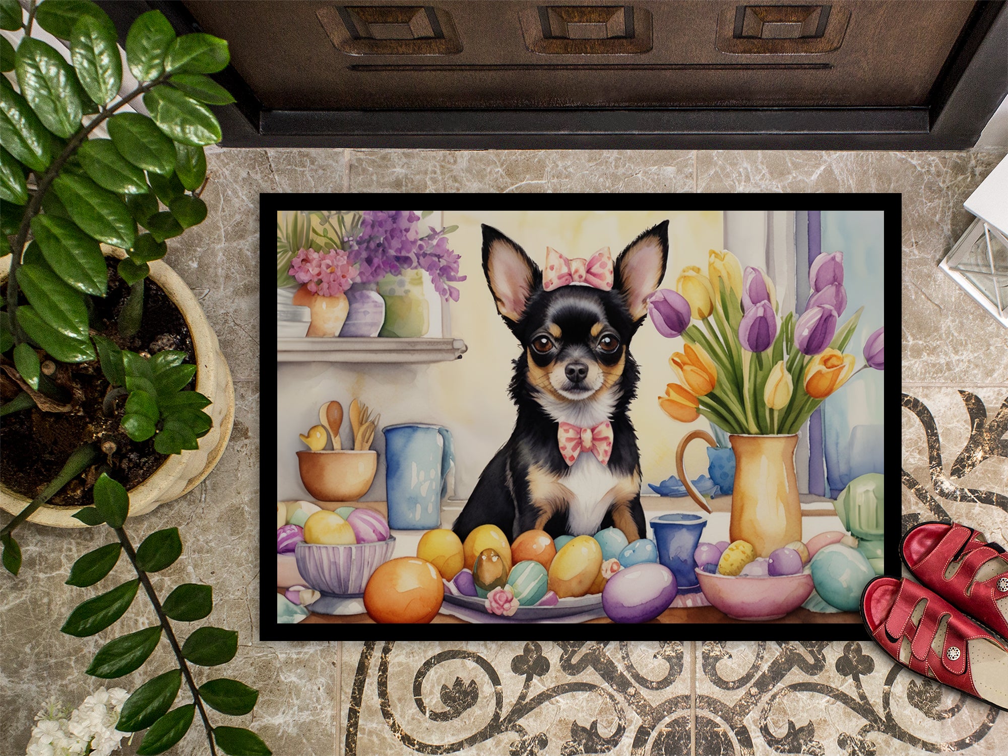 Decorating Easter Chihuahua Doormat