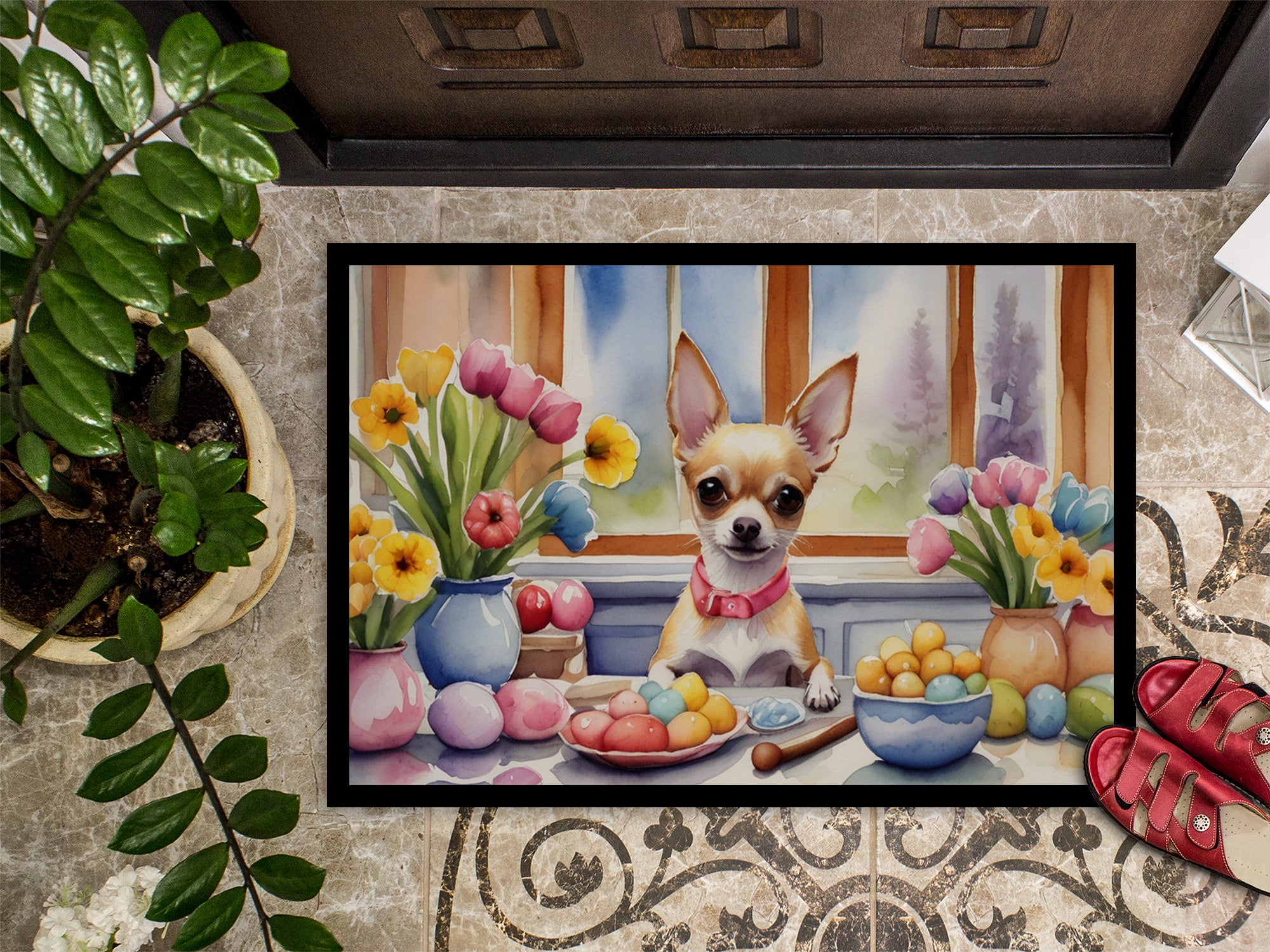 Decorating Easter Chihuahua Doormat