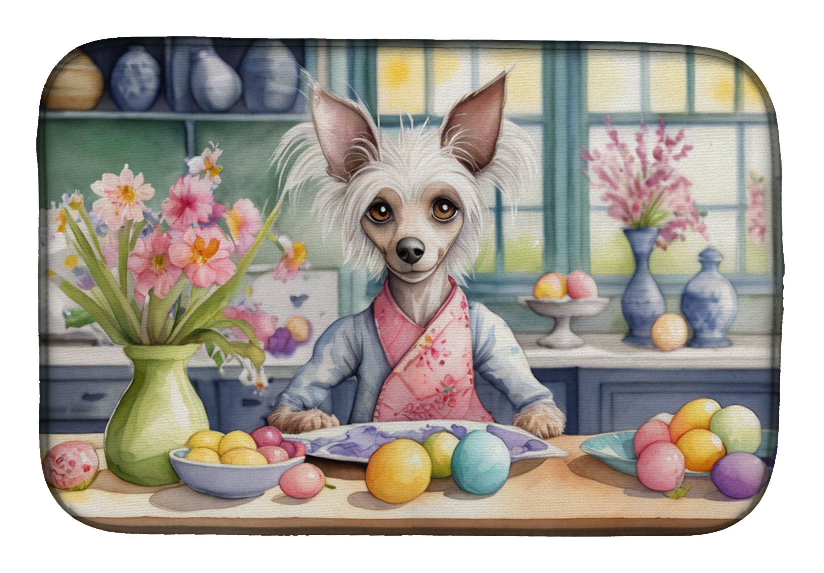 Buy this Decorating Easter Chinese Crested Dish Drying Mat